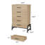 Commode autoportante à tiroirs hauts avec rangement, commode en bois-1993048514
