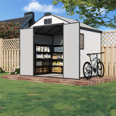 8 Ft. W X 6 Ft. D Resin Steep Slope Storage Shed