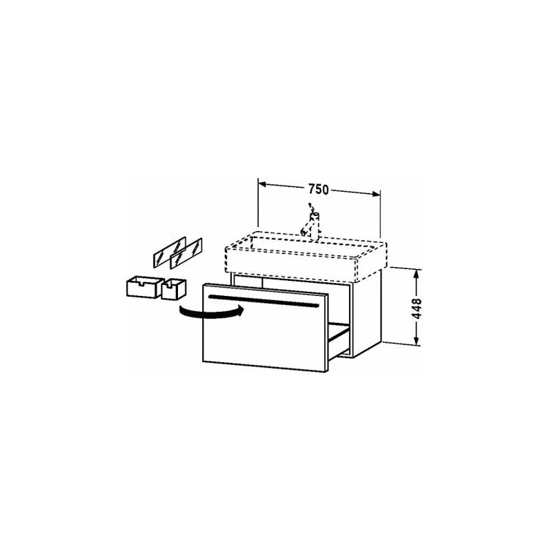 Base de meuble-lavabo murale simple 29,5" seulement Vero, blanc