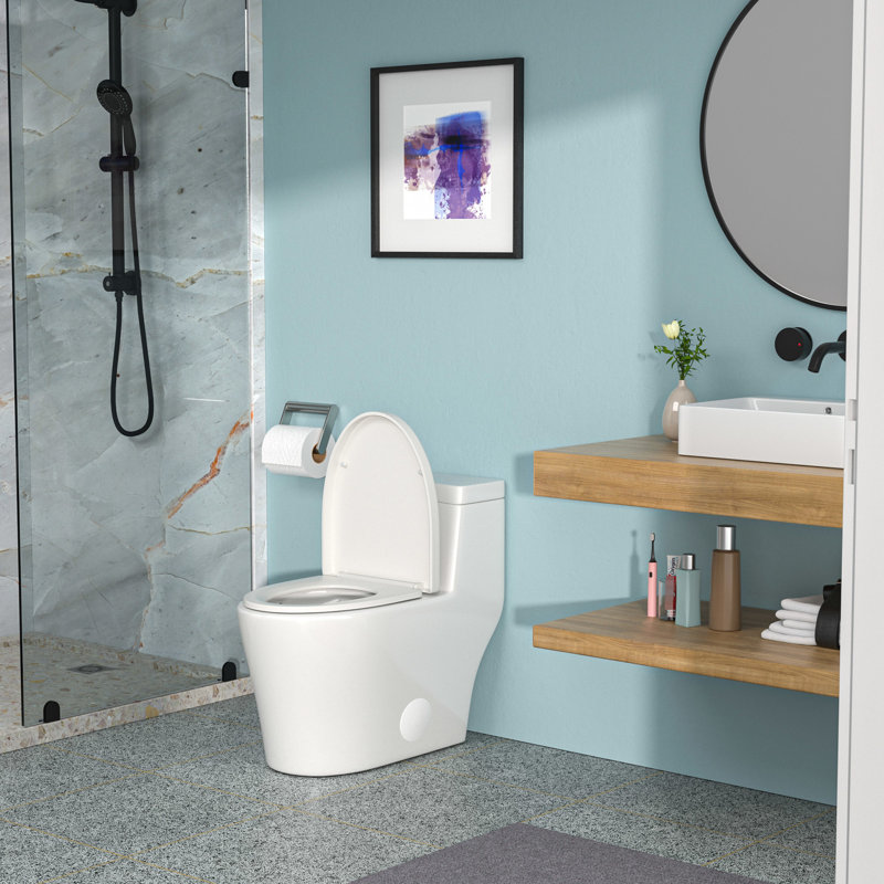Toilette en céramique de haute qualité en porcelaine - une pièce, blanc, siège à fermeture douce, chasse d'eau Tornado, pièce d'apparence élégante en blanc à faible absorption d'eau, fermeture