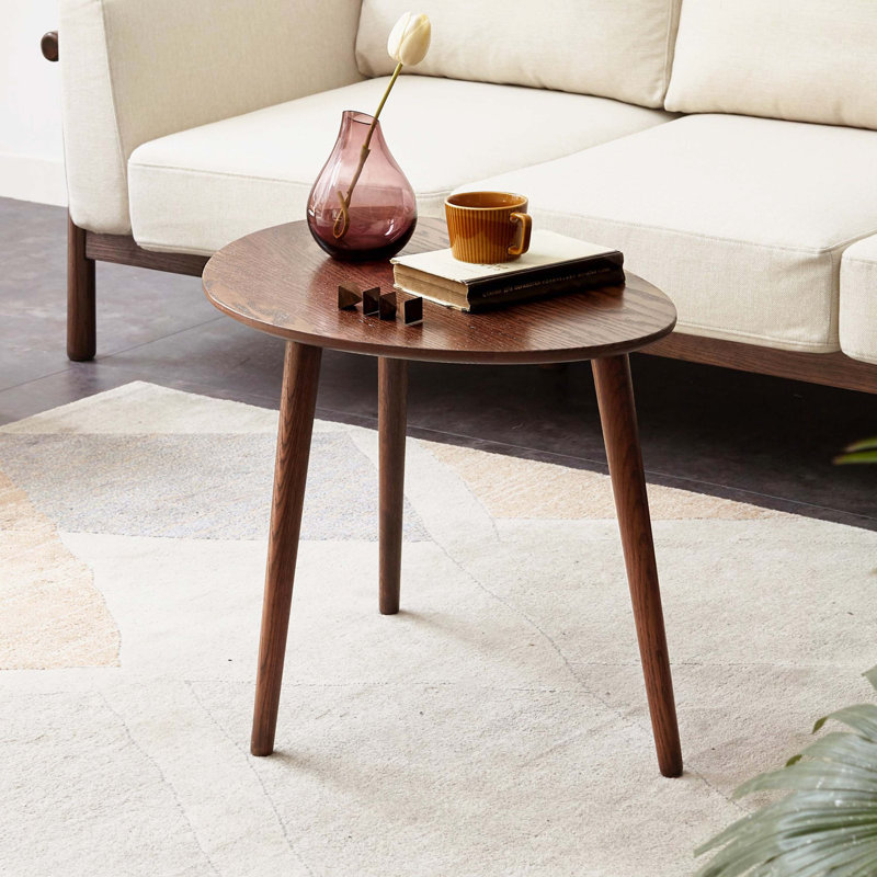 Solid Oak Wood Table, Pebble Shaped Top, Multi-Use Desk & Coffee Table