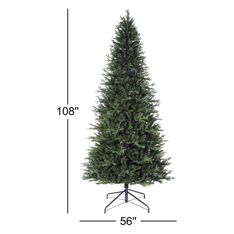 9' Lighted Artificial Fir Christmas Tree