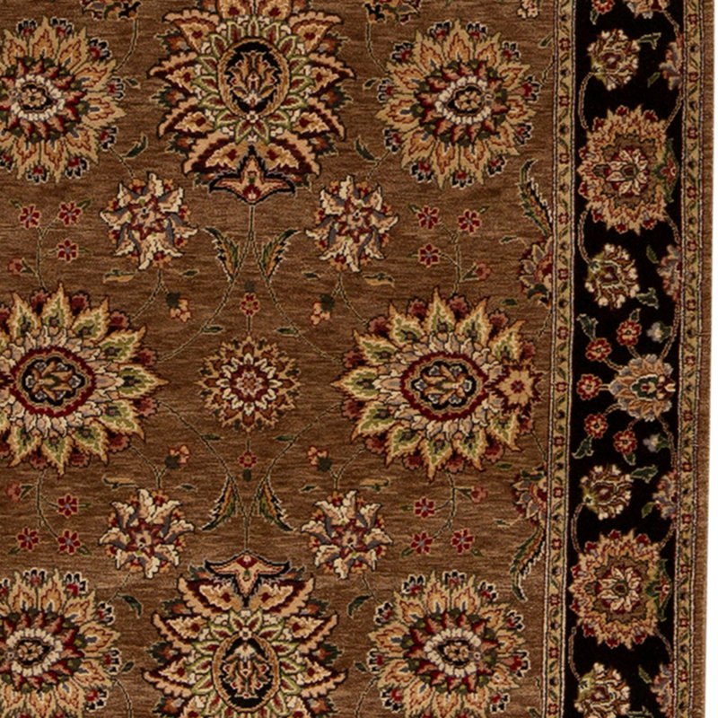 Tapis noir / brun de haute qualité noué à la main