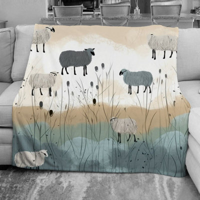 Farm Sheep Throw Blanket