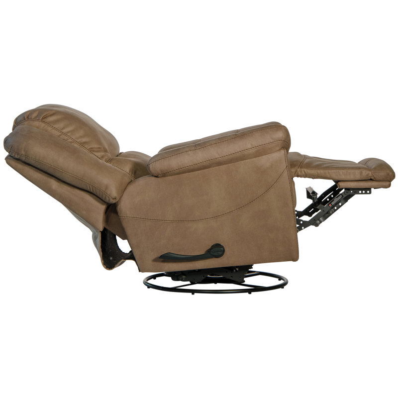 Fauteuil inclinable oscillant et pivotant Cole, Polyester brun clair