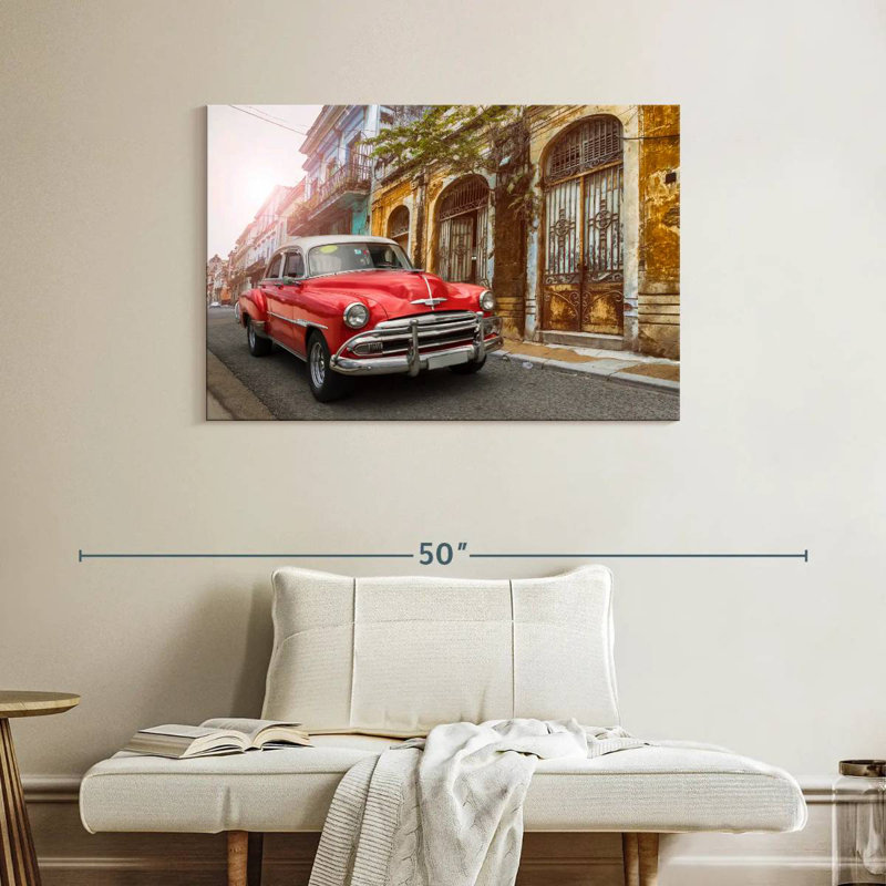 Mehar Red Cuban Car, 26" H x 39" W