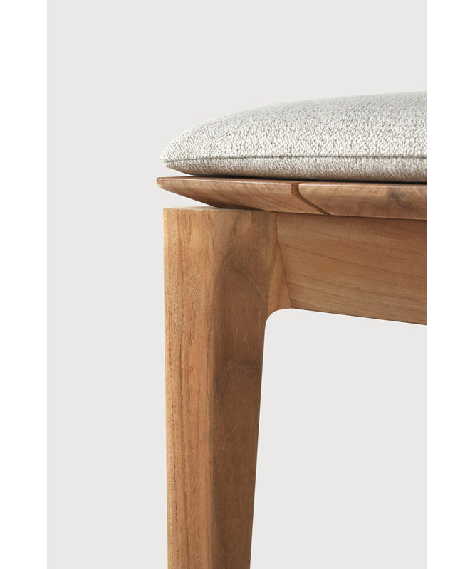 Bok Outdoor Teak Dining Bench, Off White