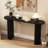 Gennari Fluted Wood Console Table with Oval Tabletop-1833927984-1824681770
