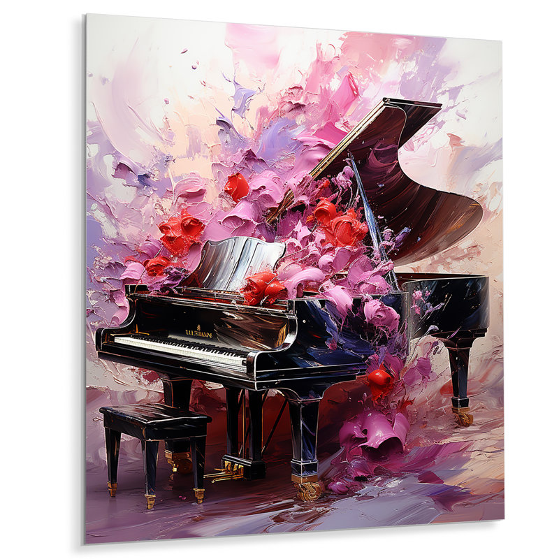 Art floral classique piano classique, H 40 po x l 30 po x P 1,5 po