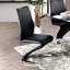 De 2 chaises d'appoint contemporaines, base noire et en forme de Z pour salle à manger moderne avec métal