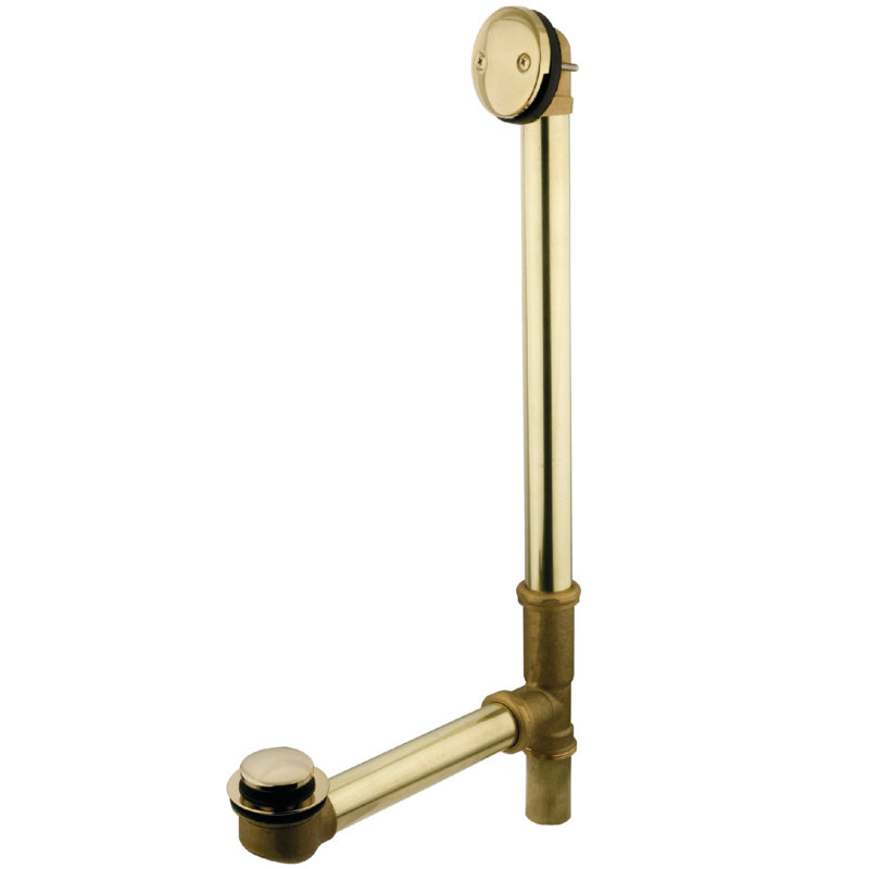 Polished Brass 23-Inch Toe Touch Tub Waste and Overflow