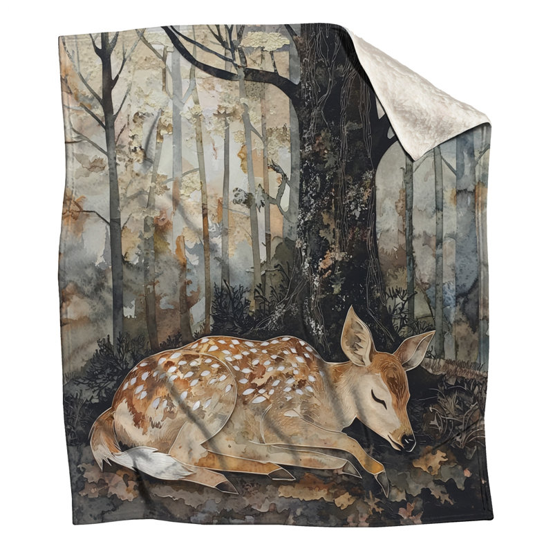 Fauve dans les couvertures de forêt, L 50 po x H 60 po