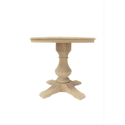 Chastine Rubberwood Solid Wood Pedestal Dining Table by Rosalind Wheeler