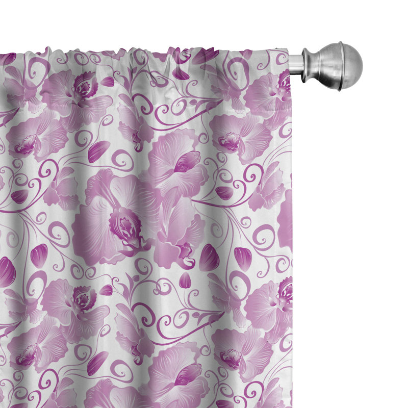 Paire de rideaux semi-transparents avec passe-tringle Orchid, 28 po x 95 po