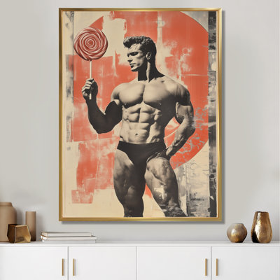 Muscle and Lollipop I - Pop Art, reproduction d'art encadrée