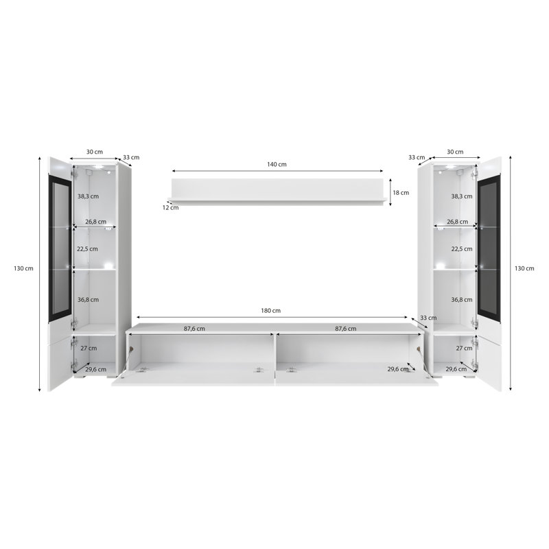Dorfman Entertainment Center for TVs up to 78", Black/Oak