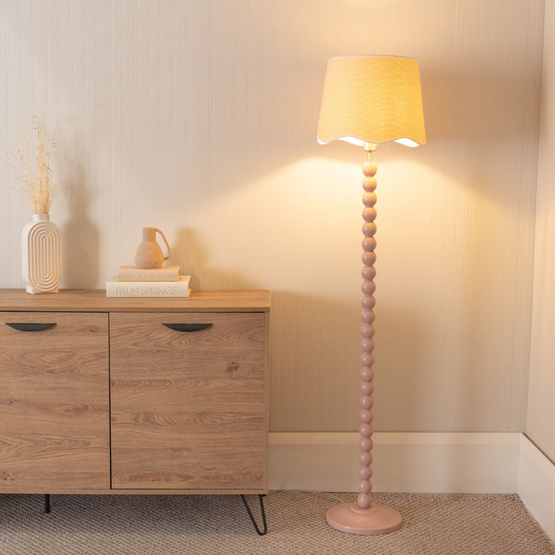 Corlyn 151cm Traditional Floor Lamp, Pink, No