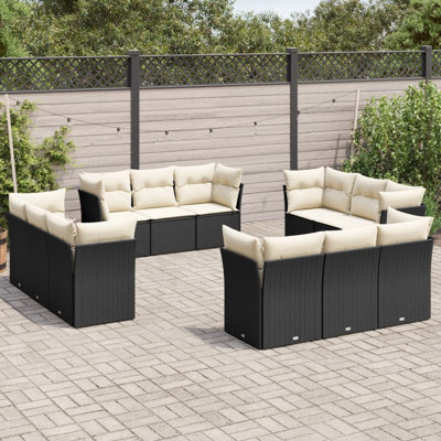 Grand canapé modulaire en rotin PE Vidaxl
