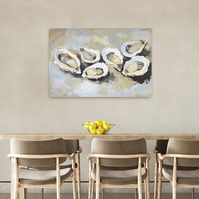 Oysters, art mural contemporain abstrait, H 24 po x l 36 po