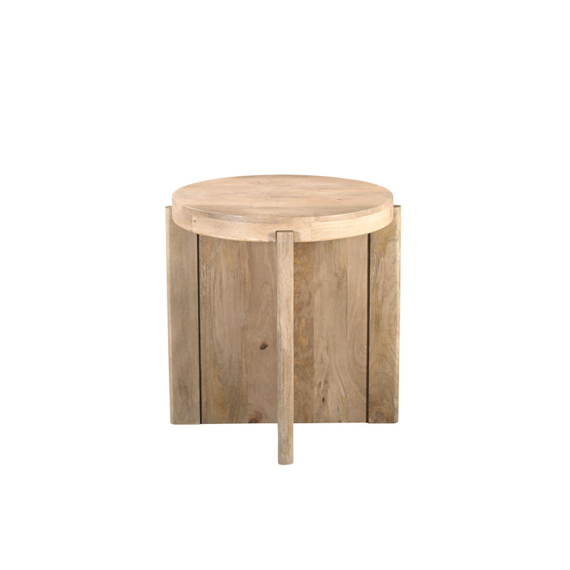 Ensemble de table de salon en bois massif 2 pièces Josiane, Naturel