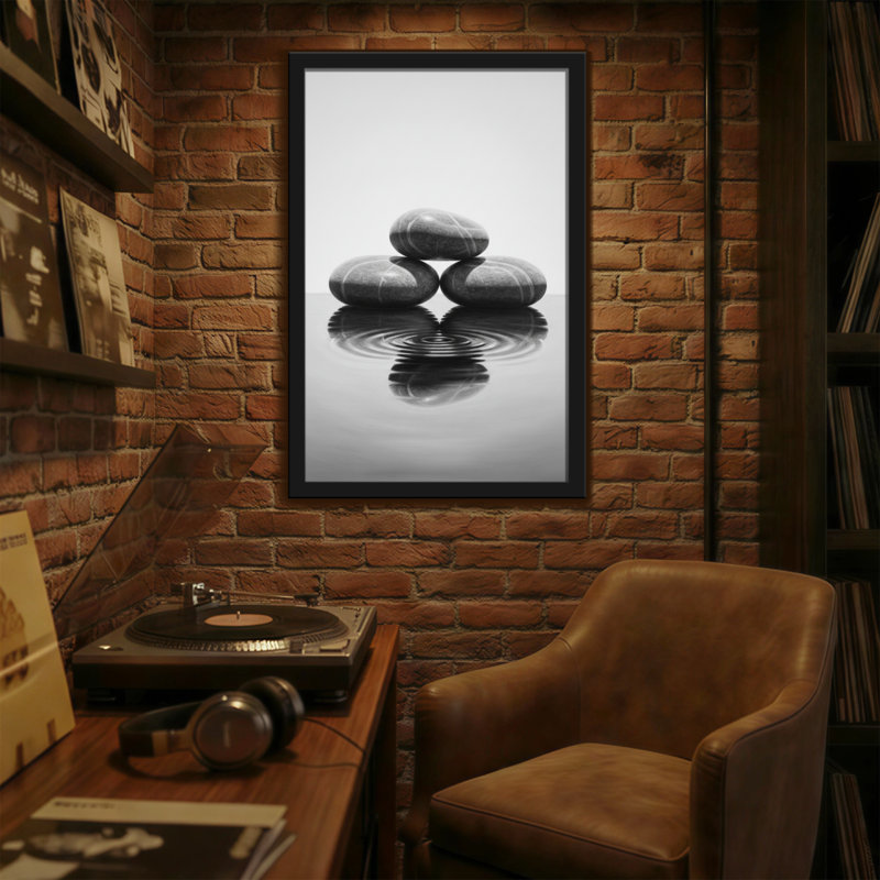 Bath and Laundry Calm Stones Reflection Water Ripple Balance Harmony Peaceful Zen, H 24 po x l 16 po