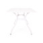 Table d'extérieur en fonte d'aluminium - rectangulaire, tache de beauté florale, insert de parasol, 67 po x 37,5 po x 29,68 po, blanc rectangulaire, point d'insertion