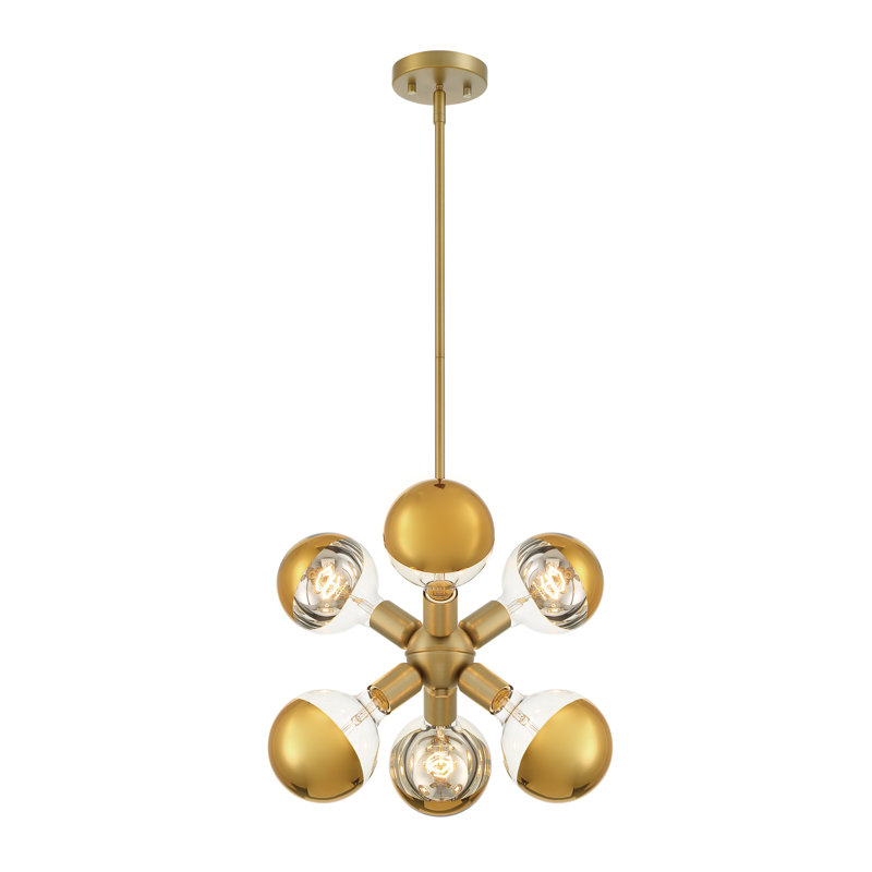 Iyonah 6 - Light Sputnik Pendant, Brushed Gold, Brushed Gold