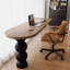 Bureau d'écriture brun en bois massif demi-cercle-118614629