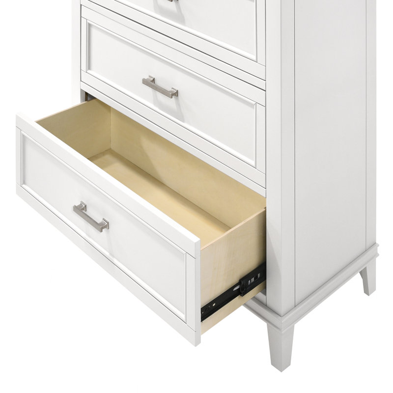 Commode 5 tiroirs, Blanc