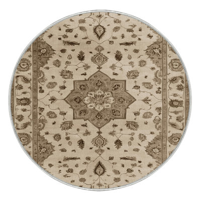 Tapis beige Tabriz lavable à la machine