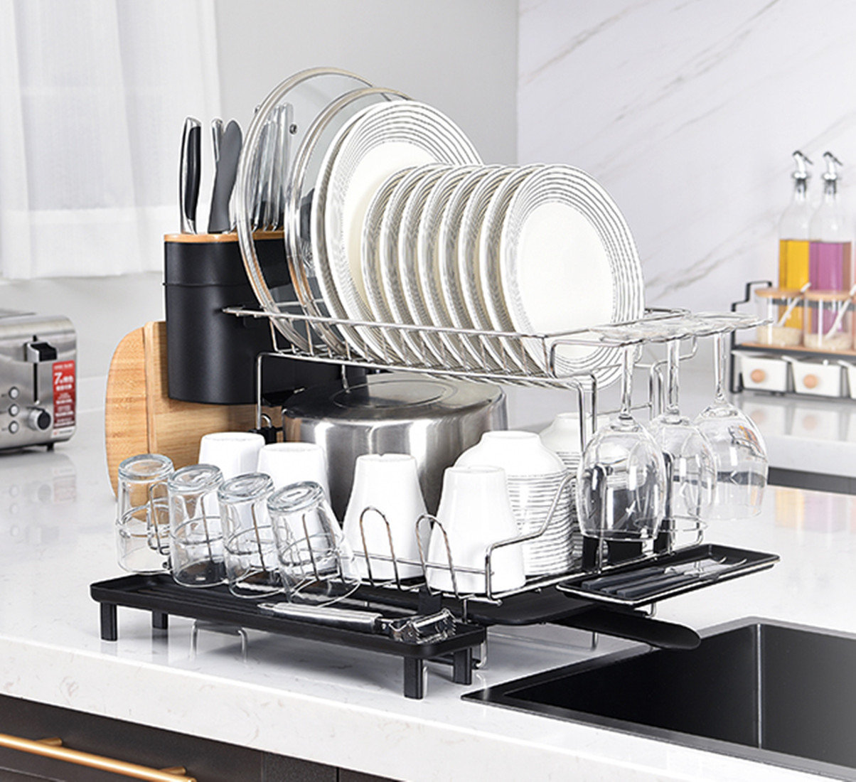 Stainless Steel 2 Tier Dish Rack Lghm