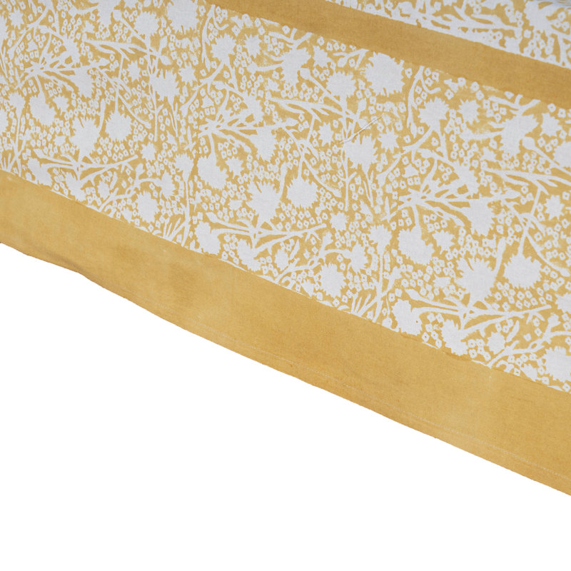 Meadows Handmade Floral Tablecloth, 59" Square, Dijon