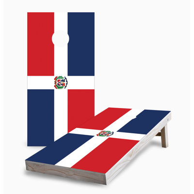 Dominican Republic Flag V3 2x4 Cornhole Board Set | Includes (2) Boards (8) Bags & Optional Accessories