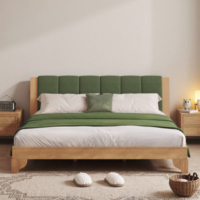 Premium Wood King Bed Frame - Mid Century Modern Bed
