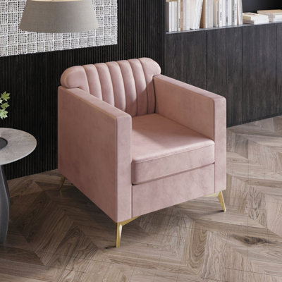 Curtis 29.9" Wide Tufted Velvet Armchair