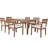 U_Style 7 Pieces Acacia Wood Outdoor Dining Set With Cushions,Modern 6 Chairs And 1 Large Table, Dining Furniture Set For Lawn, Backyard, Garden Deck,Poolside-748325549