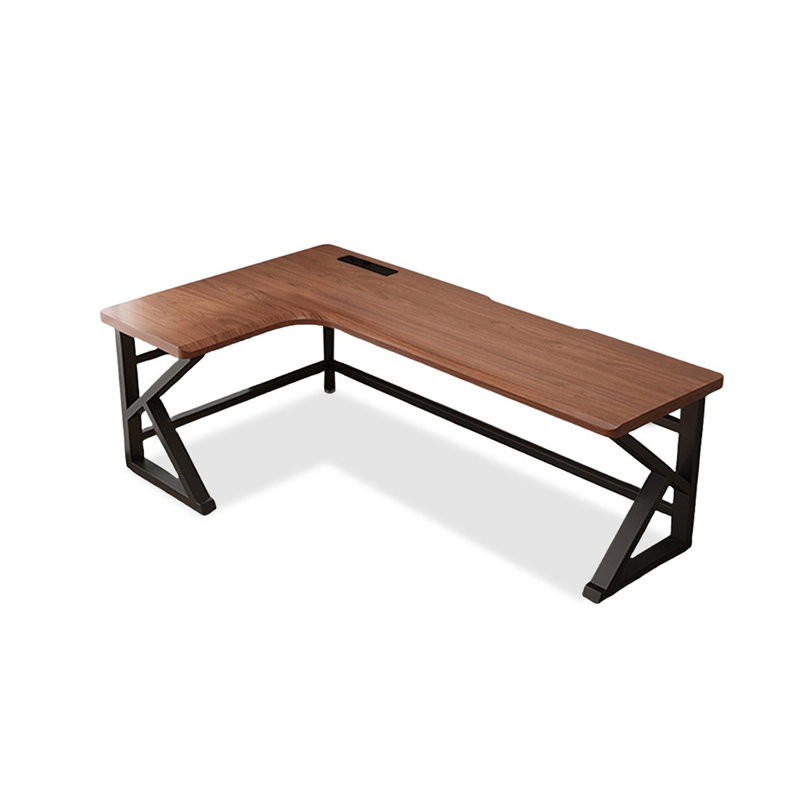 Bureau rectangulaire en bois massif brun noisette, H 29,53 po x l 78,74 po x P 47,24 po, Retour à gauche