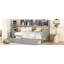 Lit de jour simple, cadre en lattes de bois massif gris, tablettes de chevet et tiroirs pour cadre utilitaire avec lattes, rangement-2104387994-2104387996