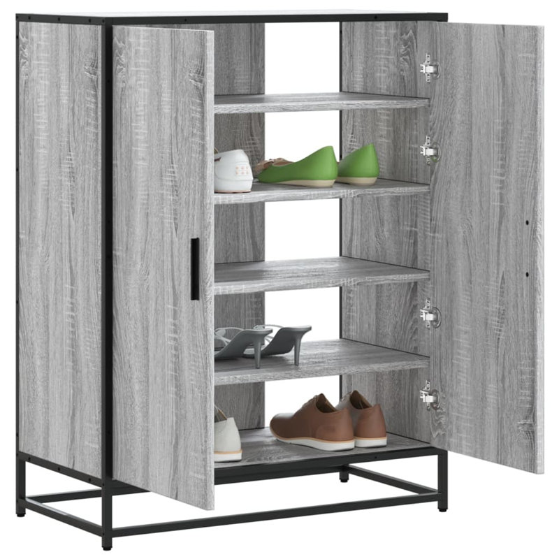 10 Pair Shoe Storage Cabinet, Grey Sonoma