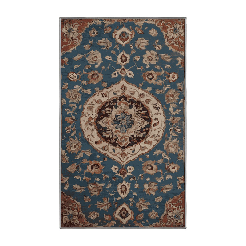 Tapis gris lavable à la machine, Rectangle 7 pi x 10 pi