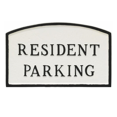 Enseigne de déclaration standard 10 po x 15 po - résident / blanc
