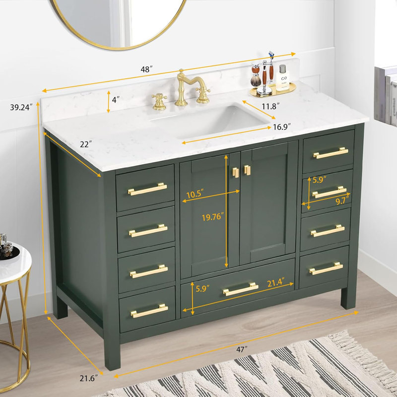 Meuble-lavabo 24 po avec lavabo, gris classique