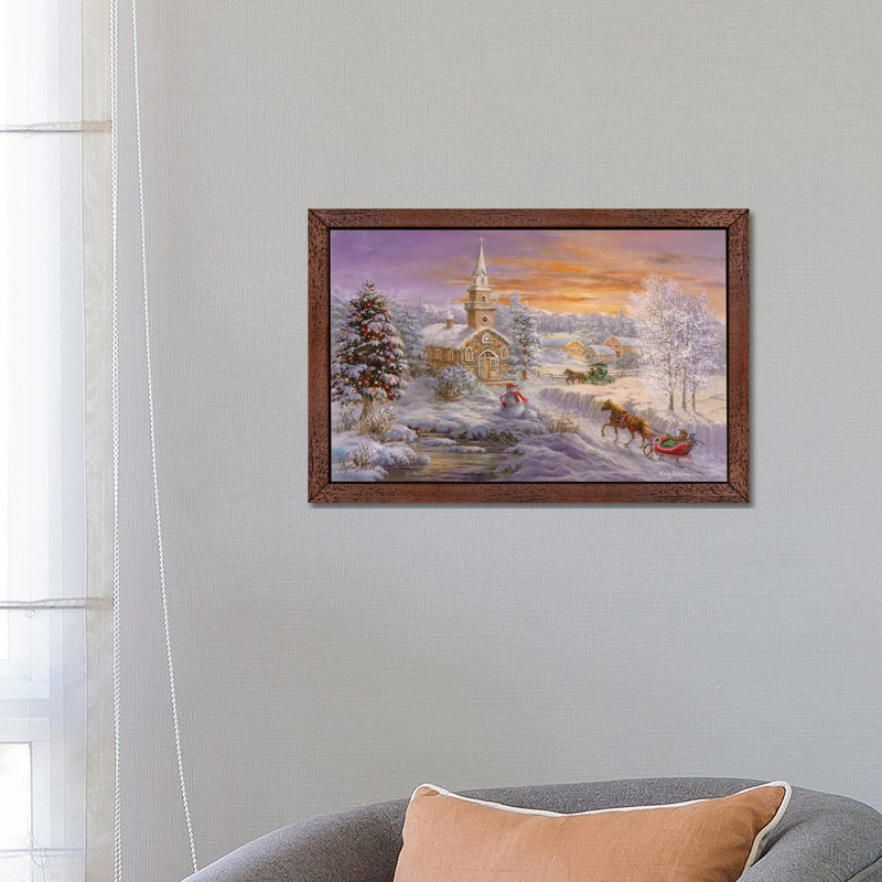 Holiday Worship by Nicky Boehme - Floater Frame Painting on Canvas, 66.04 cm H x 45.72 cm W, Brown