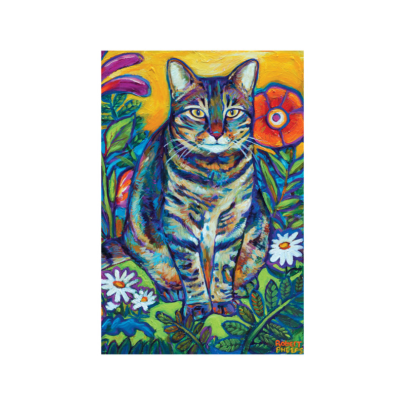 Garden Cat by Robert Phelps - Wrapped Canvas Print, 101.6 cm H x 66.04 cm W x 1.91 cm D