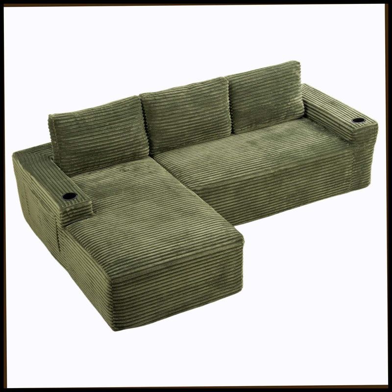 Canapé modulaire 104 po Cloud, Face à la gauche, Vert