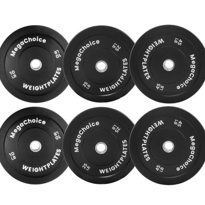 Rubber Bumper Weight Plates. Durable Home Gym Set for Strength & Cross-Training