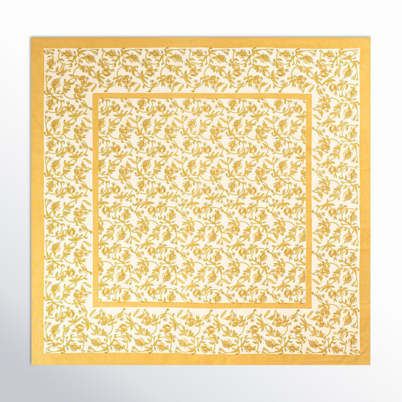 Brona Tablecloth - Square, 59" Square, Mustard/White