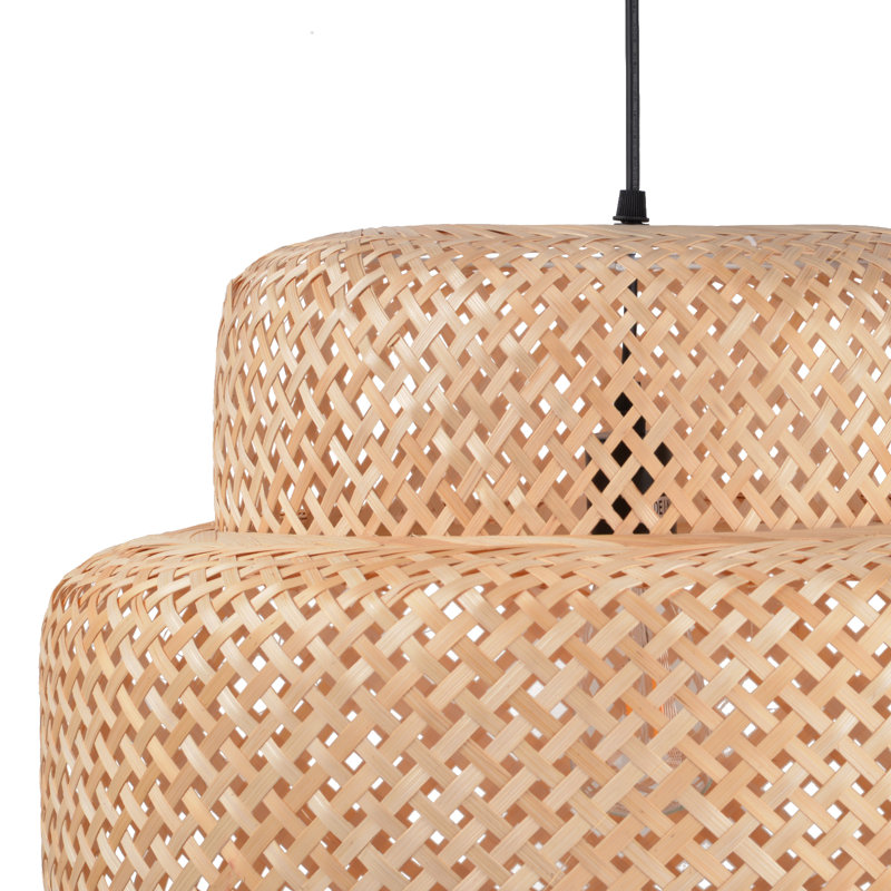 Keaney 1 - Light Single Geometric Pendant, 13.77" H x 13.77" W x 13.77" D, Natural