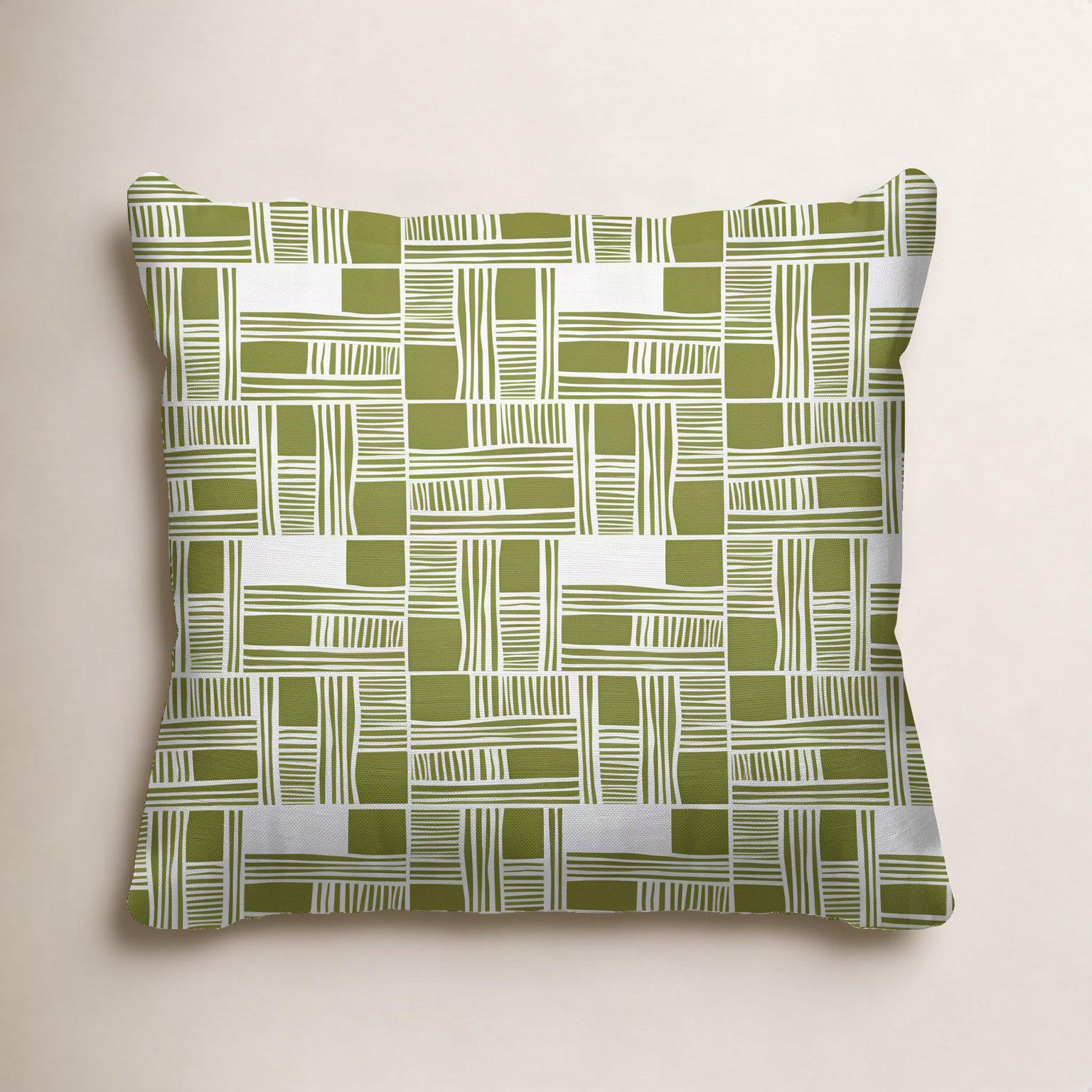 Kapri Throw Pillow, 17" x 17", Olive, Square