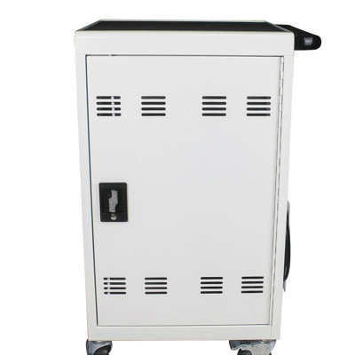 Mobile Charging Cart and Cabinet for Tablets Laptops 30-Device With Combination Lock(White)